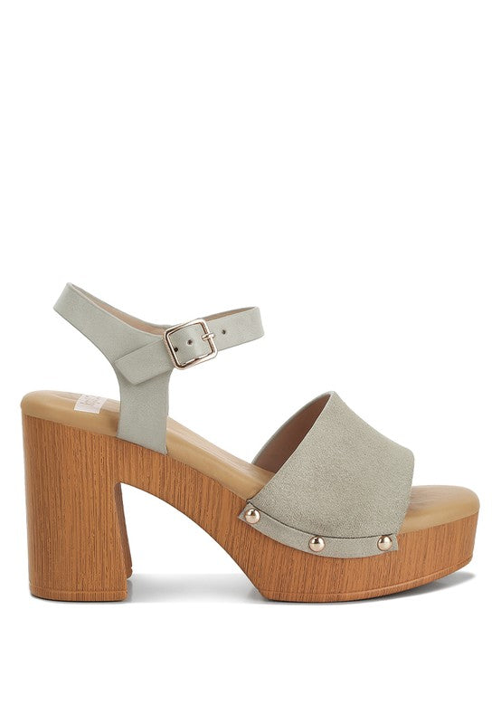 Rag & Co - Daniela Suede High Block Sandals