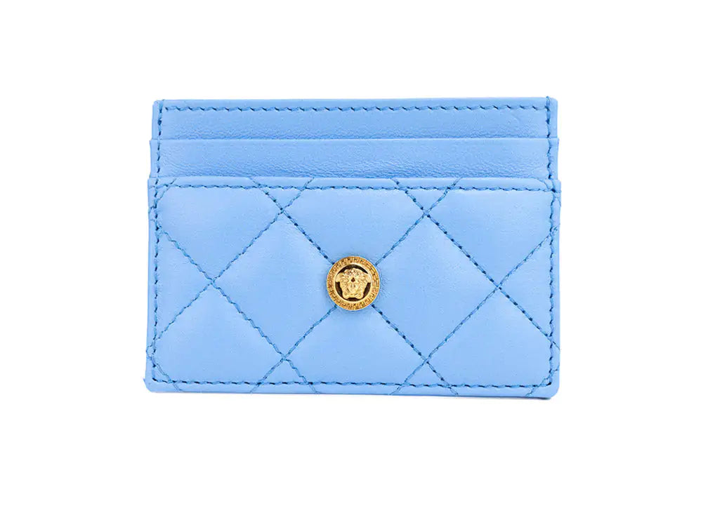 Versace - Mini Medusa DV Blue Quilted Leather Card Case - (The Luxe Line)