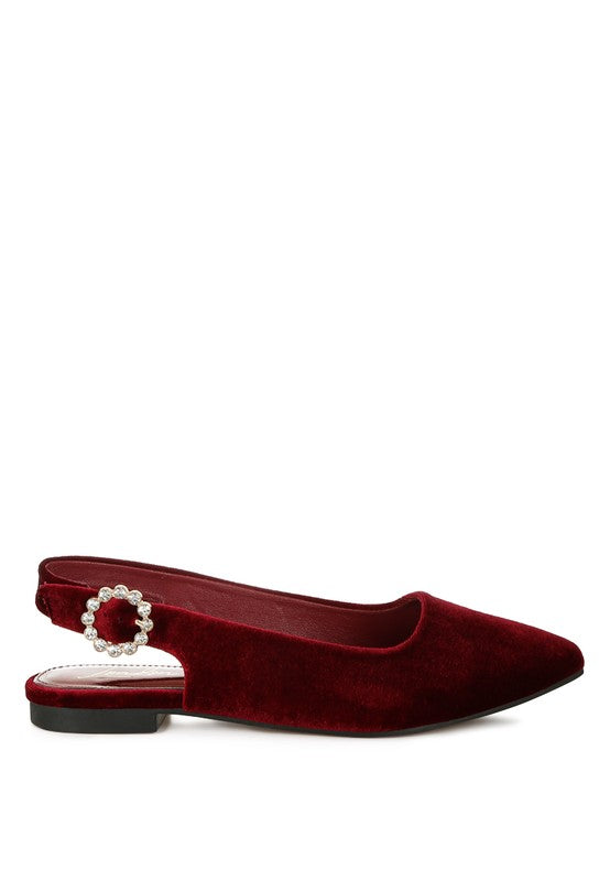 London Rag - Dolan Velvet Slingback Flat Sandals