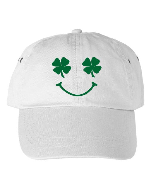 Smiley Shamrock Embroidered Hat - St Patrick's Day Collection