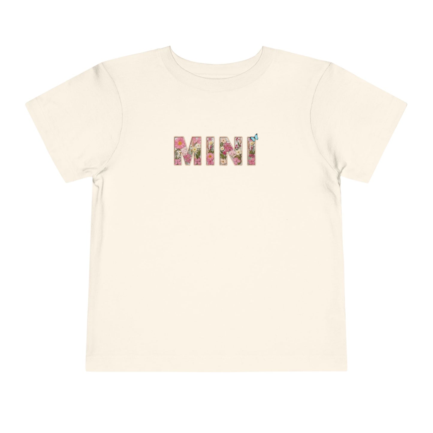 Spring Floral "MINI" Tee (Bella Canvas) - Matching Kids Shirt, Mommy and Me Outfit, Cute Floral Lettering Kids Top - Size: 2T-5T