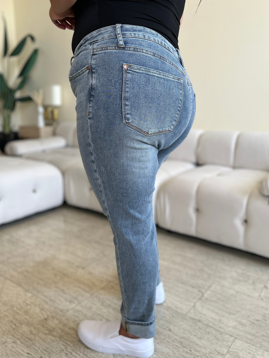 Judy Blue - High Waist Cuff Hem Jeans - Size: 0-24W