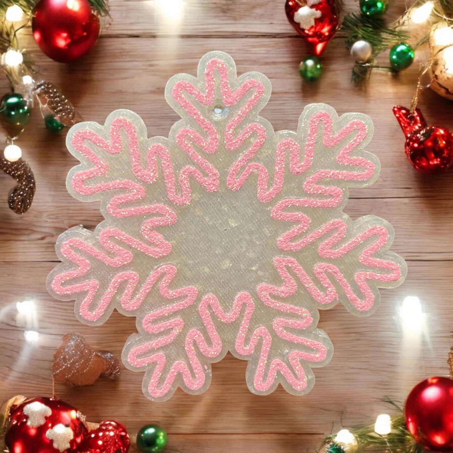 Pink Snowflake - Freshie Christmas Collection