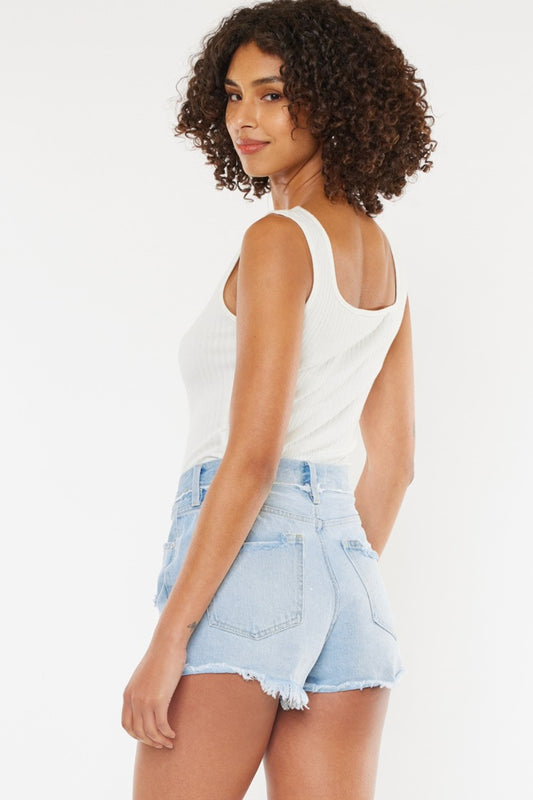 Kancan - Distressed Button Fly Denim Shorts - Size: 3-13