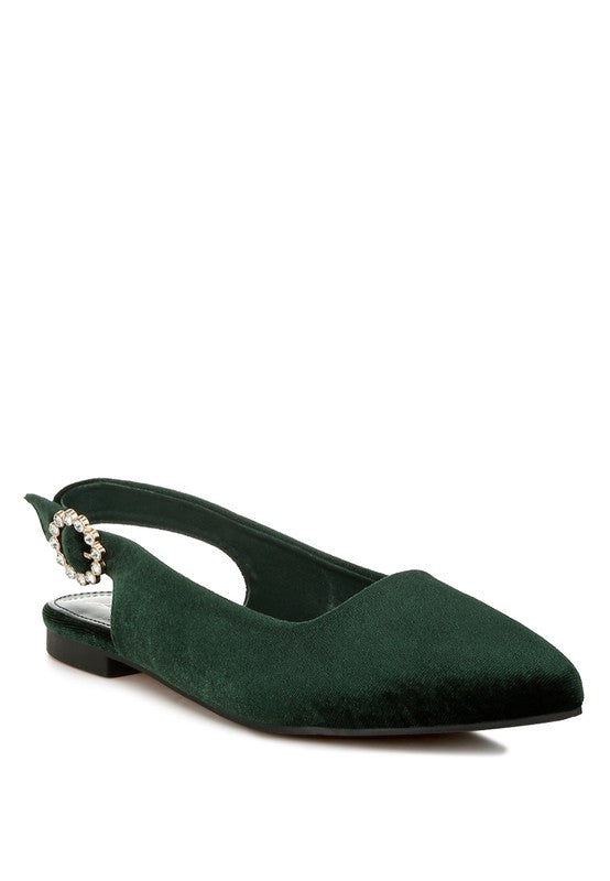 London Rag - Dolan Velvet Slingback Flat Sandals