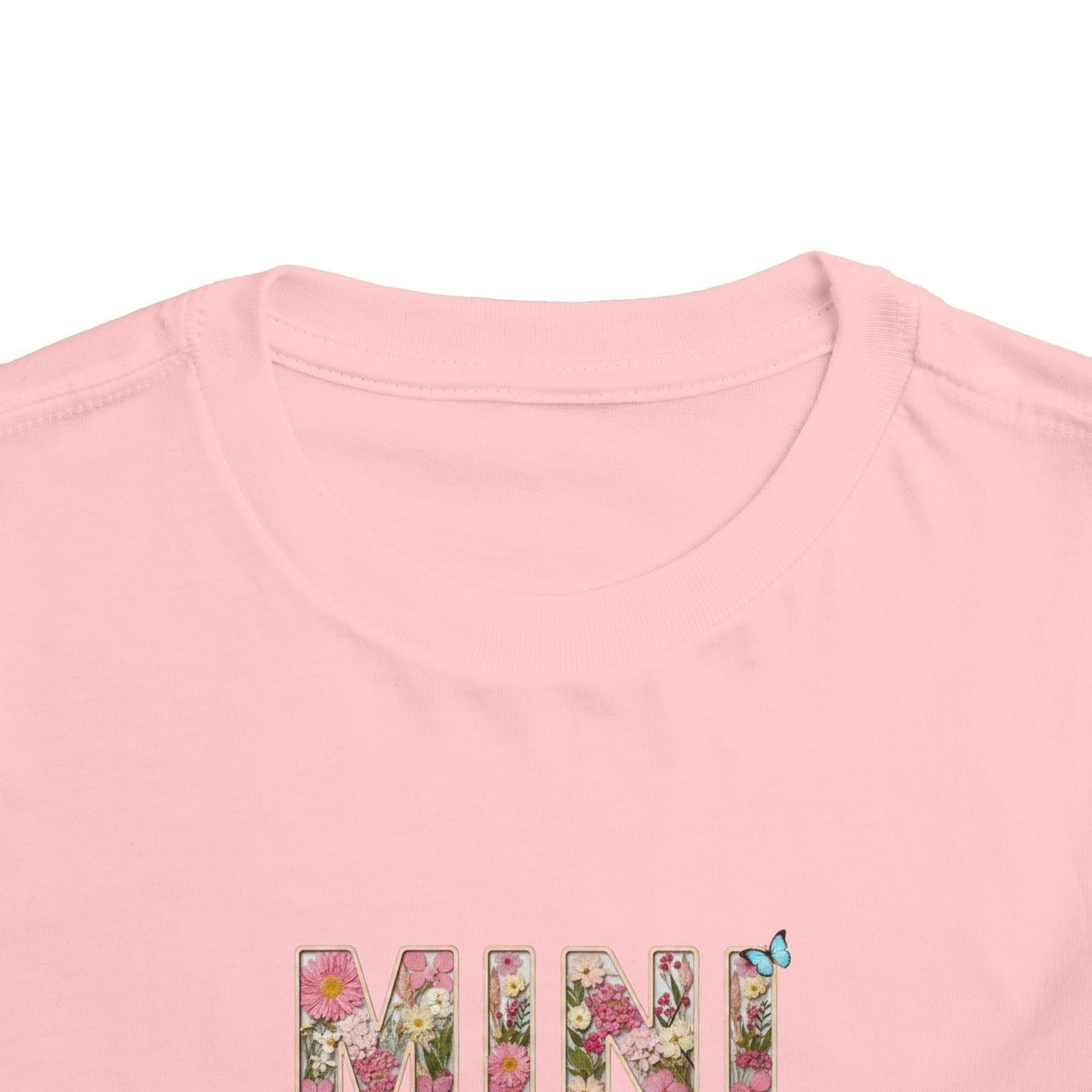 Spring Floral "MINI" Tee (Bella Canvas) - Matching Kids Shirt, Mommy and Me Outfit, Cute Floral Lettering Kids Top - Size: 2T-5T