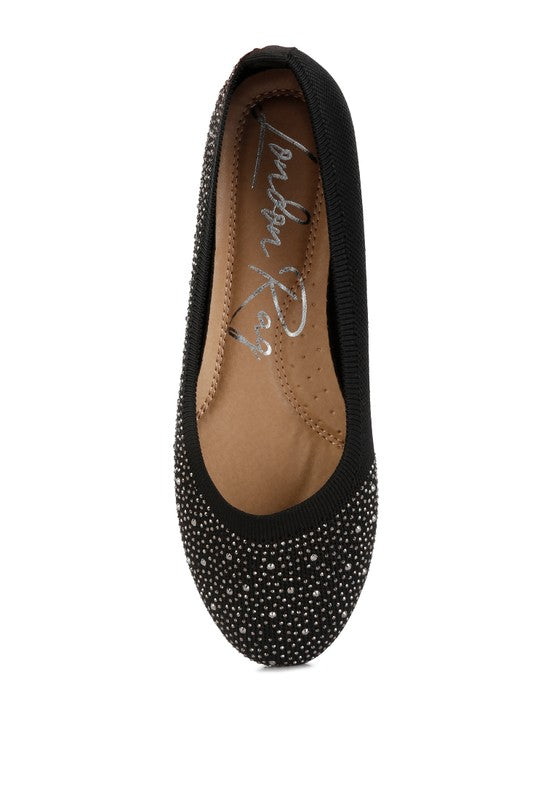 London Rag - Splash Rhinestones Embellished Ballet Flats