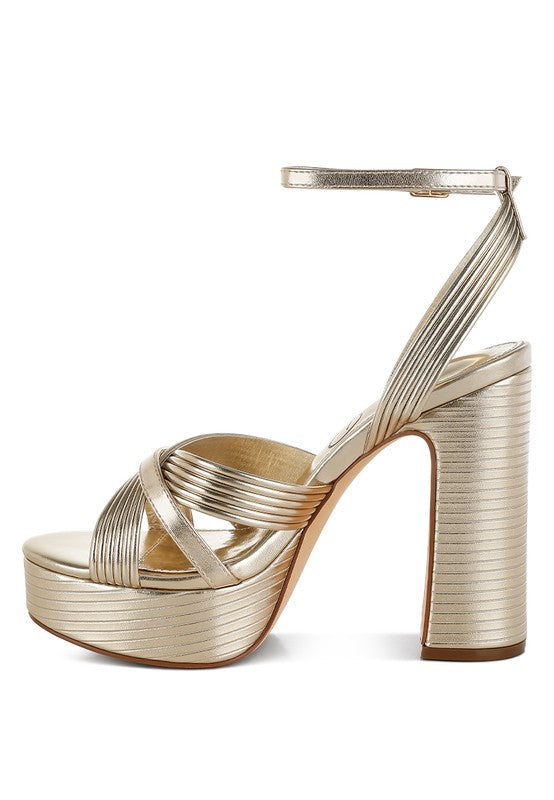 London Rag - Socialite Metallic Ankle Strap Heel Sandals