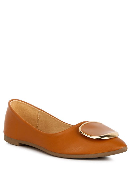 London Rag - Karder Brooch Detail Ballet Flats