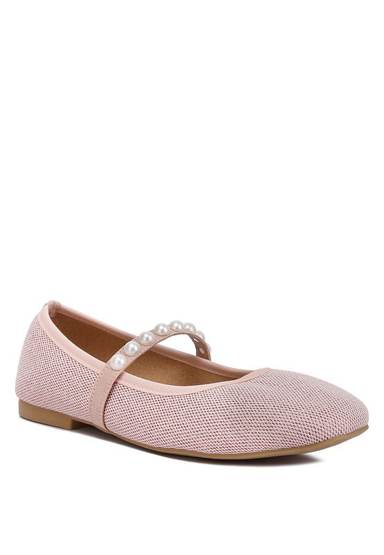 London Rag - Sassie Pearl Embellished Ballerina Flats