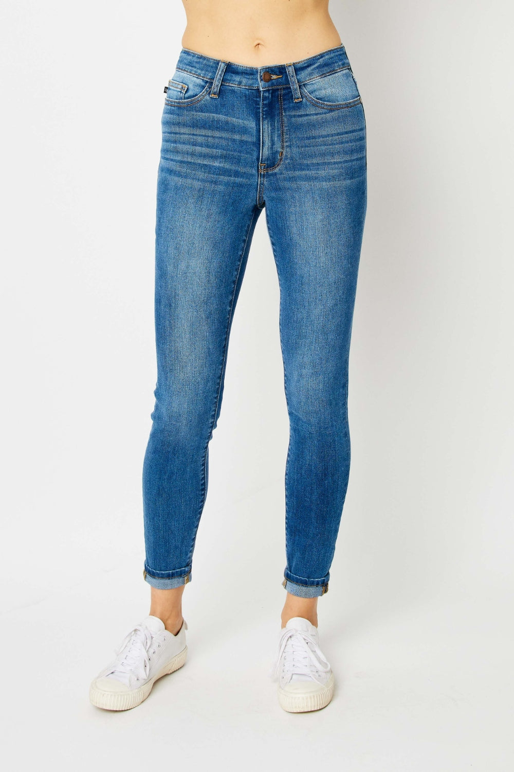 Judy Blue - Cuffed Hem Skinny Jeans - Size: 0-24W