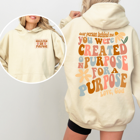 Created On Purpose - Graphic Hoodie - Size: XS-5XL