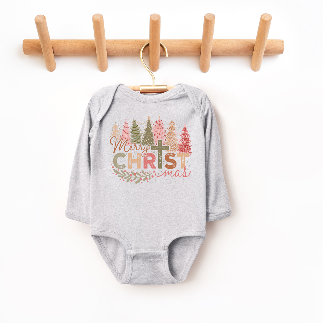 Merry Christmas - Long Sleeve Infant Bodysuit - Size: NB-24M - Christmas Collection