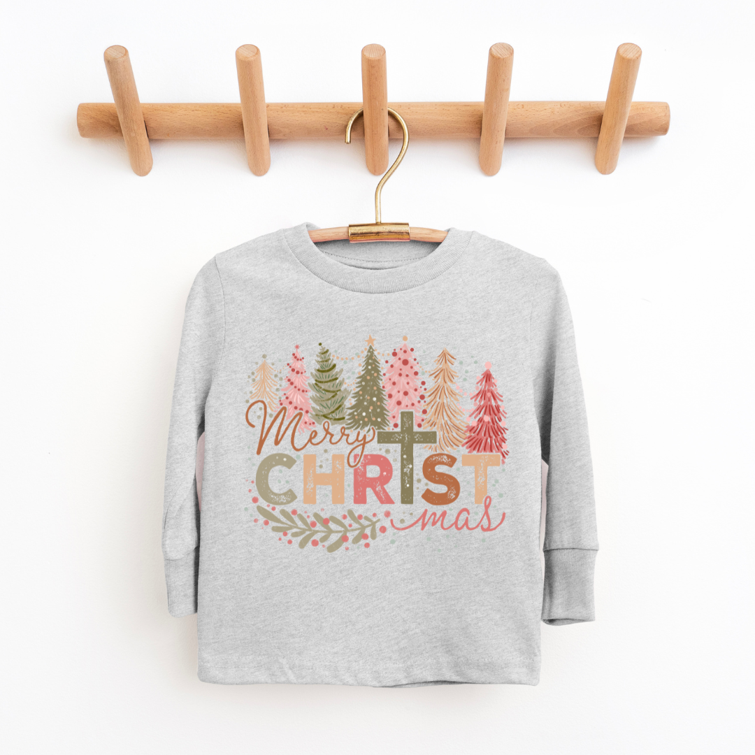 Merry Christmas - Youth & Toddler Long Sleeve Tee - Size: 2T-YXL - Christmas Collection