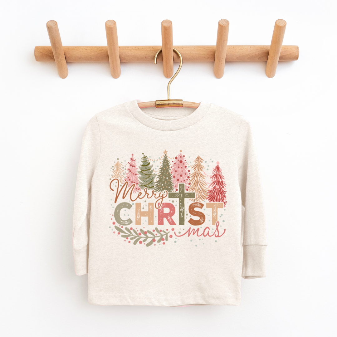 Merry Christmas - Youth & Toddler Long Sleeve Tee - Size: 2T-YXL - Christmas Collection