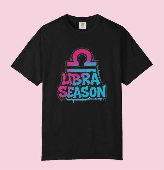 Libra Season - Unisex Garment-Dyed Graphic T-shirt (Comfort Colors) - Size: S-3XL