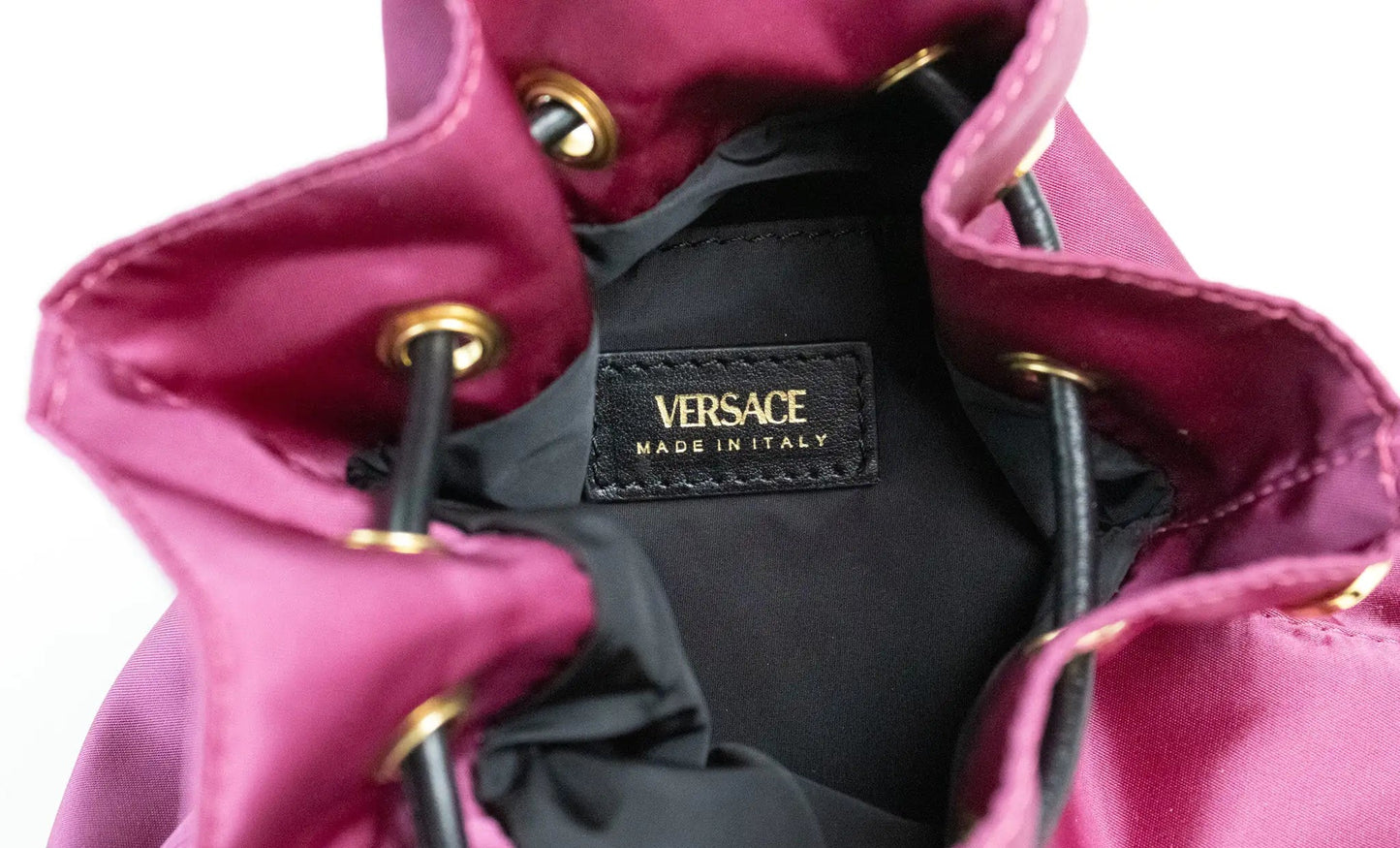 Versace - Small Dahlia Nylon Medusa Pendant Bucket Chain Crossbody - (The Luxe Line)