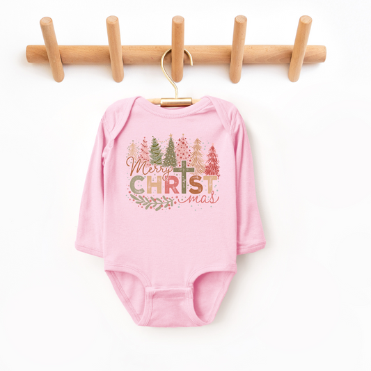 Merry Christmas - Long Sleeve Infant Bodysuit - Size: NB-24M - Christmas Collection