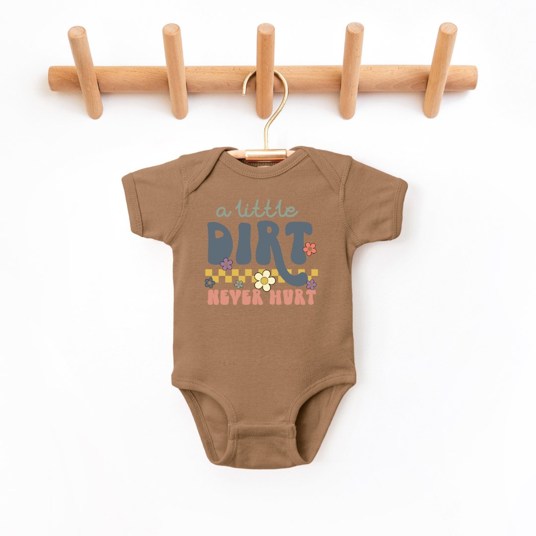 "A Little Dirt Never Hurt" Infant Bodysuit - Size: NB - 24M - Sweet PEA & Me Boutique