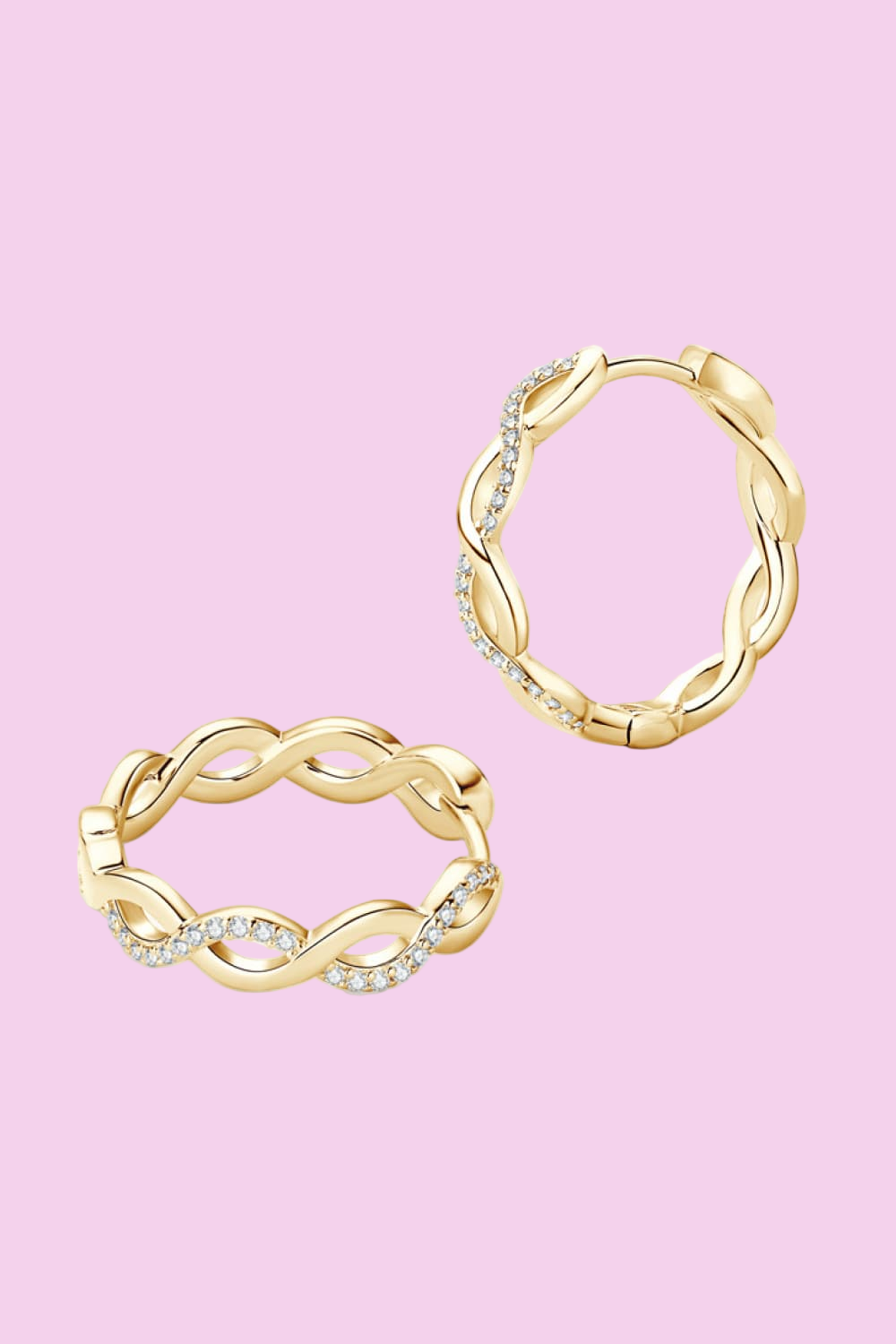 Moissanite Crisscross Hoop Earrings