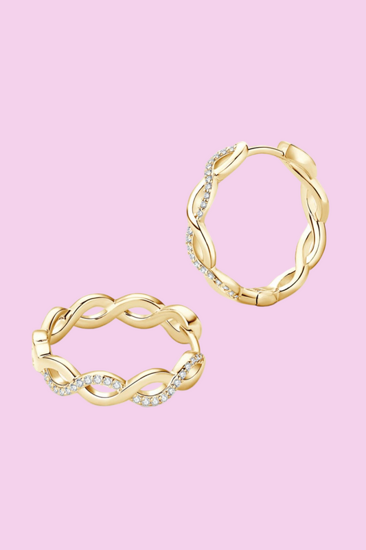 Moissanite Crisscross Hoop Earrings