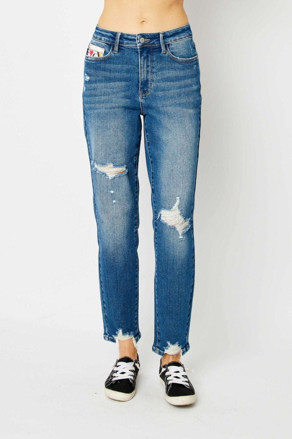 Judy Blue - Distressed Slim Jeans - Size: 0-24W