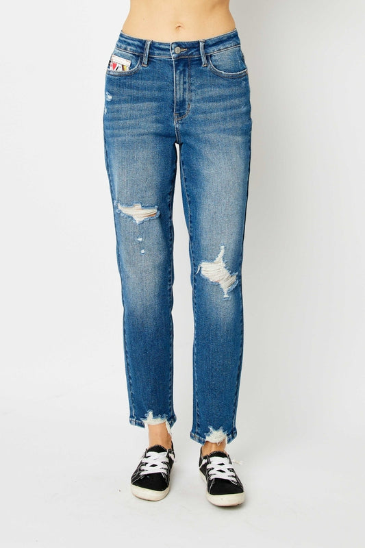 Judy Blue - Distressed Slim Jeans - Size: 0-24W