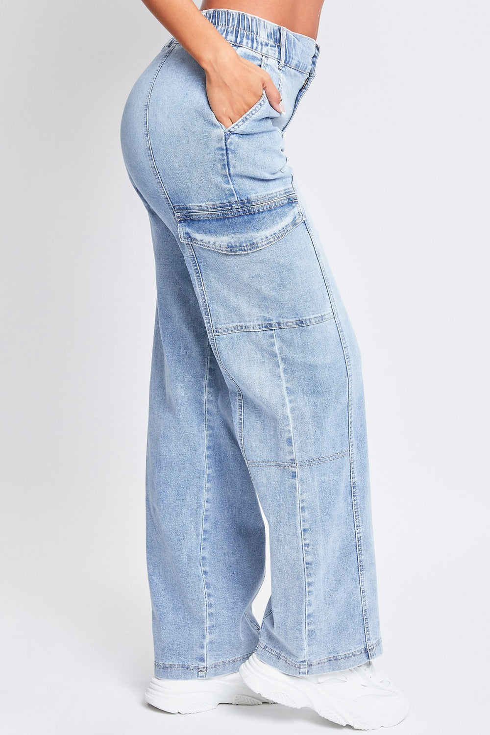 YMI Jeanswear - High-Rise Straight Cargo Jeans