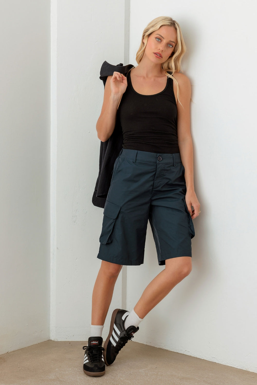 Tasha Apparel - Navy Cargo Bermuda Shorts