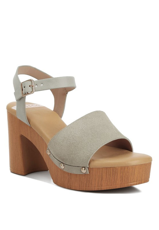 Rag & Co - Daniela Suede High Block Sandals