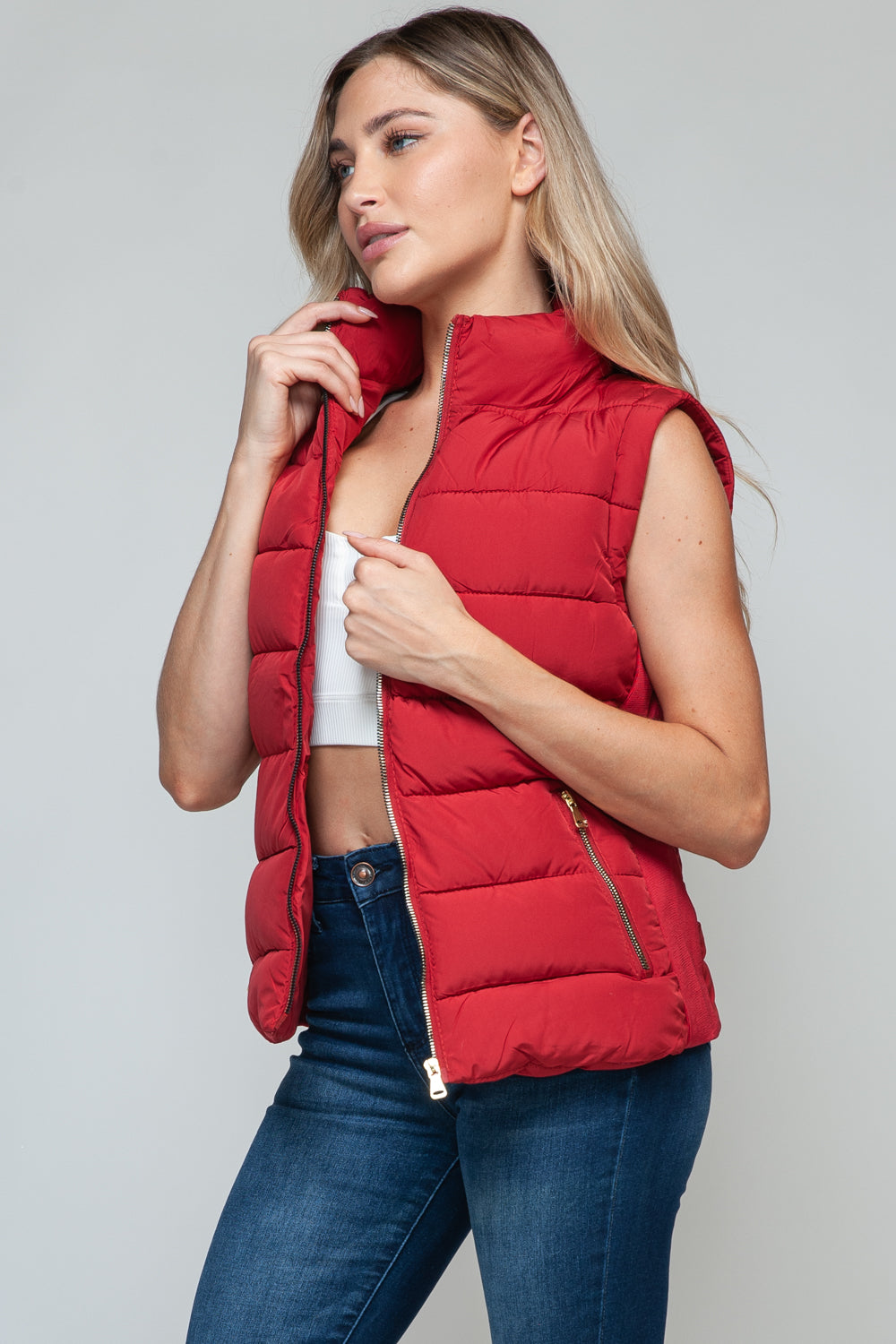 Snobbish - Zip Up Turtleneck Vest with Pockets