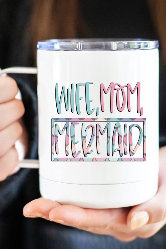 "Wife Mom Mermaid" Travel Mug