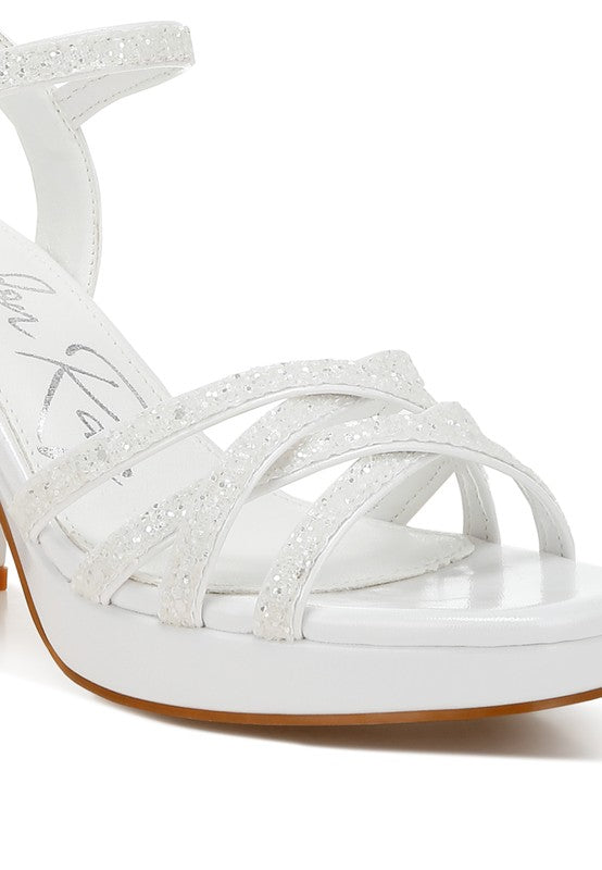 London Rag - Sparks Fly Glitter Strappy Block Sandals