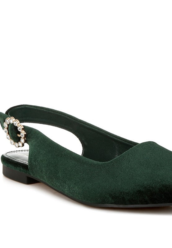 London Rag - Dolan Velvet Slingback Flat Sandals