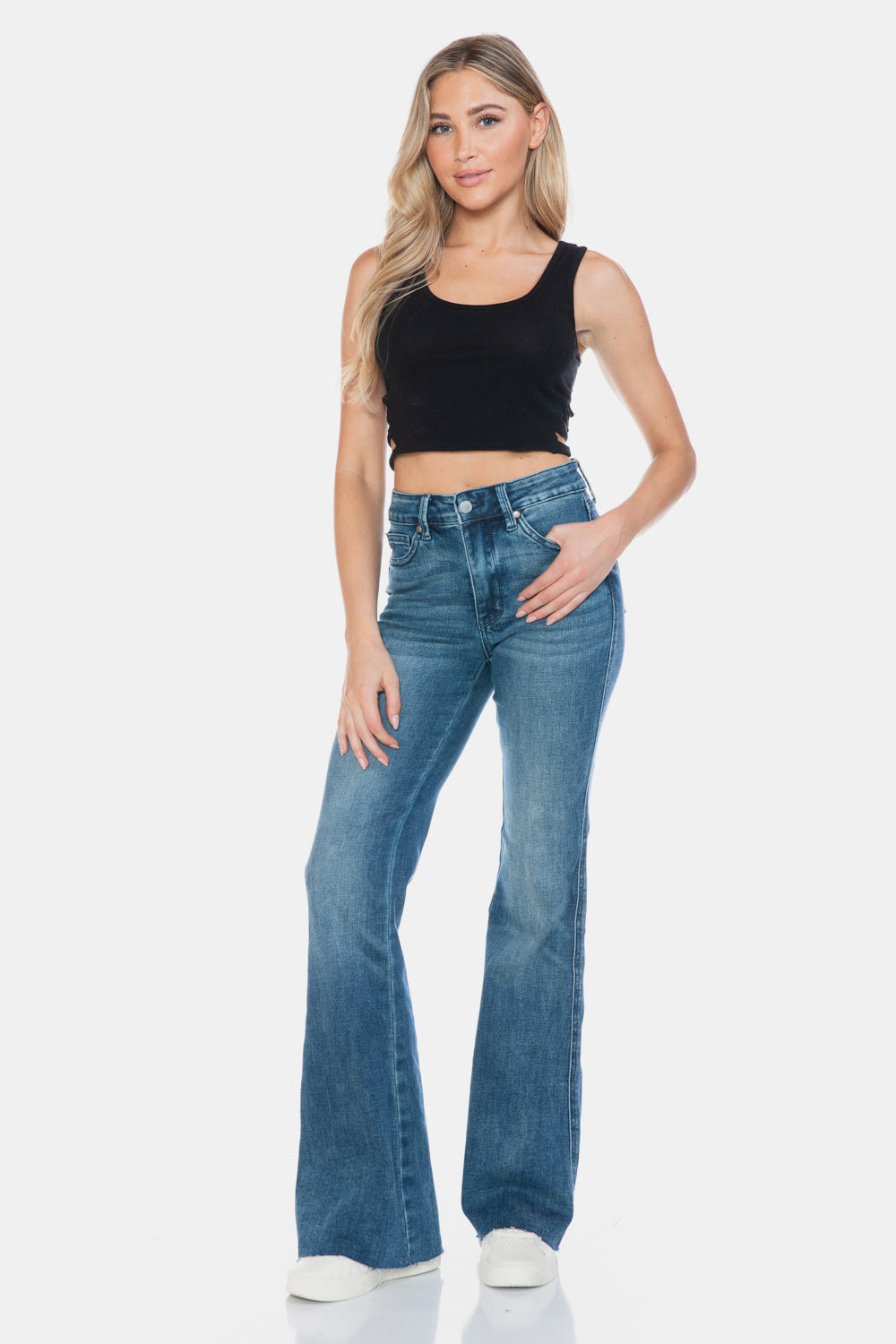 Judy Blue - Tummy Control Cut Hem Flare Jeans - Size: 0-24W