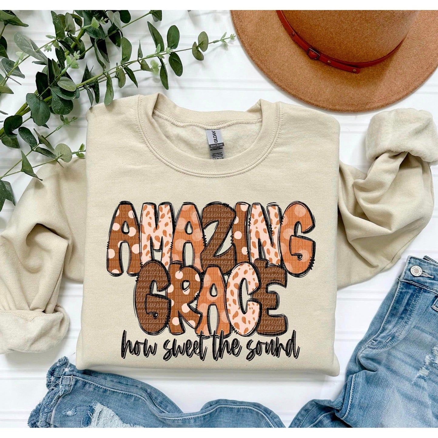 "Amazing Grace...how sweet the sound" - Graphic Sweatshirt - Sweet PEA & Me Boutique