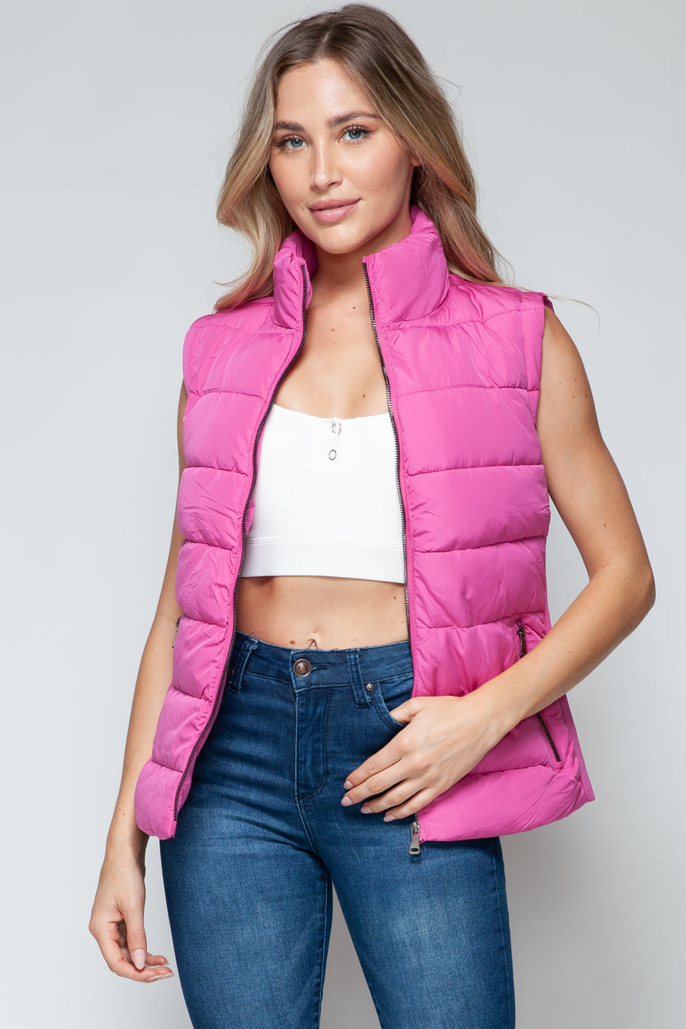 Snobbish - Zip Up Turtleneck Vest with Pockets