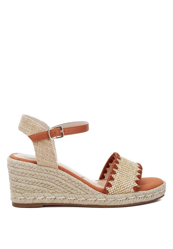 London Rag - Lucas Raffia Wedge Heel Espadrilles