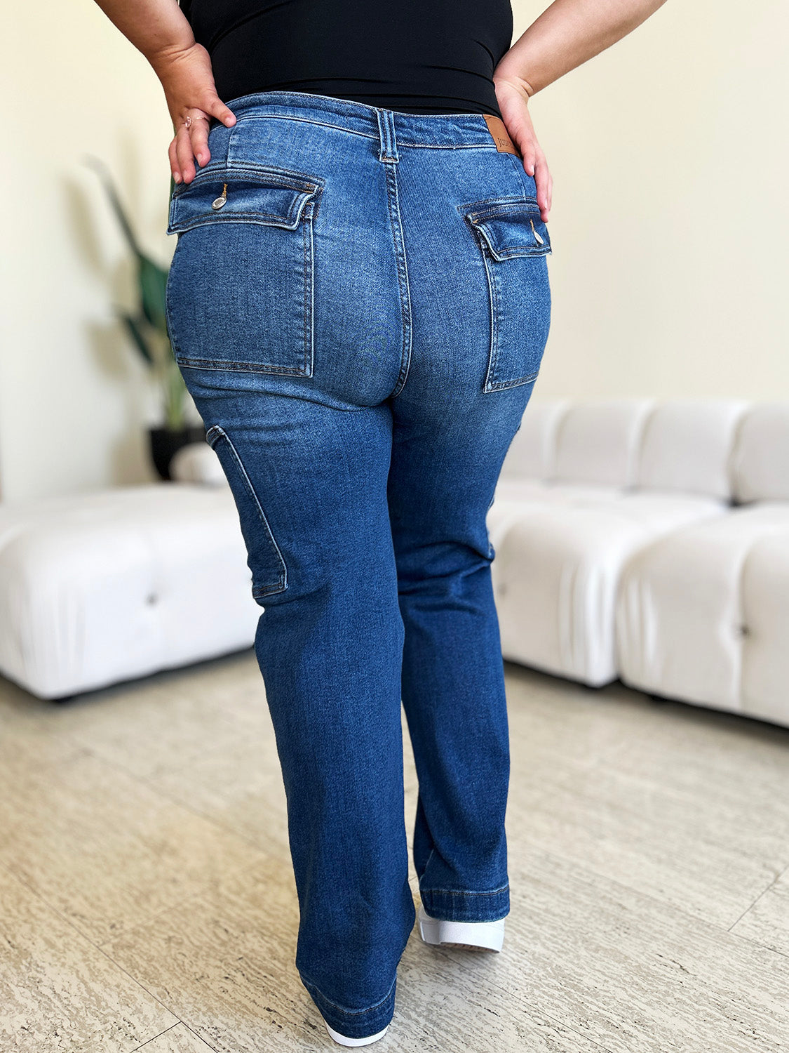 Judy Blue - High Waist Straight Cargo Jeans - Size: 0-24W