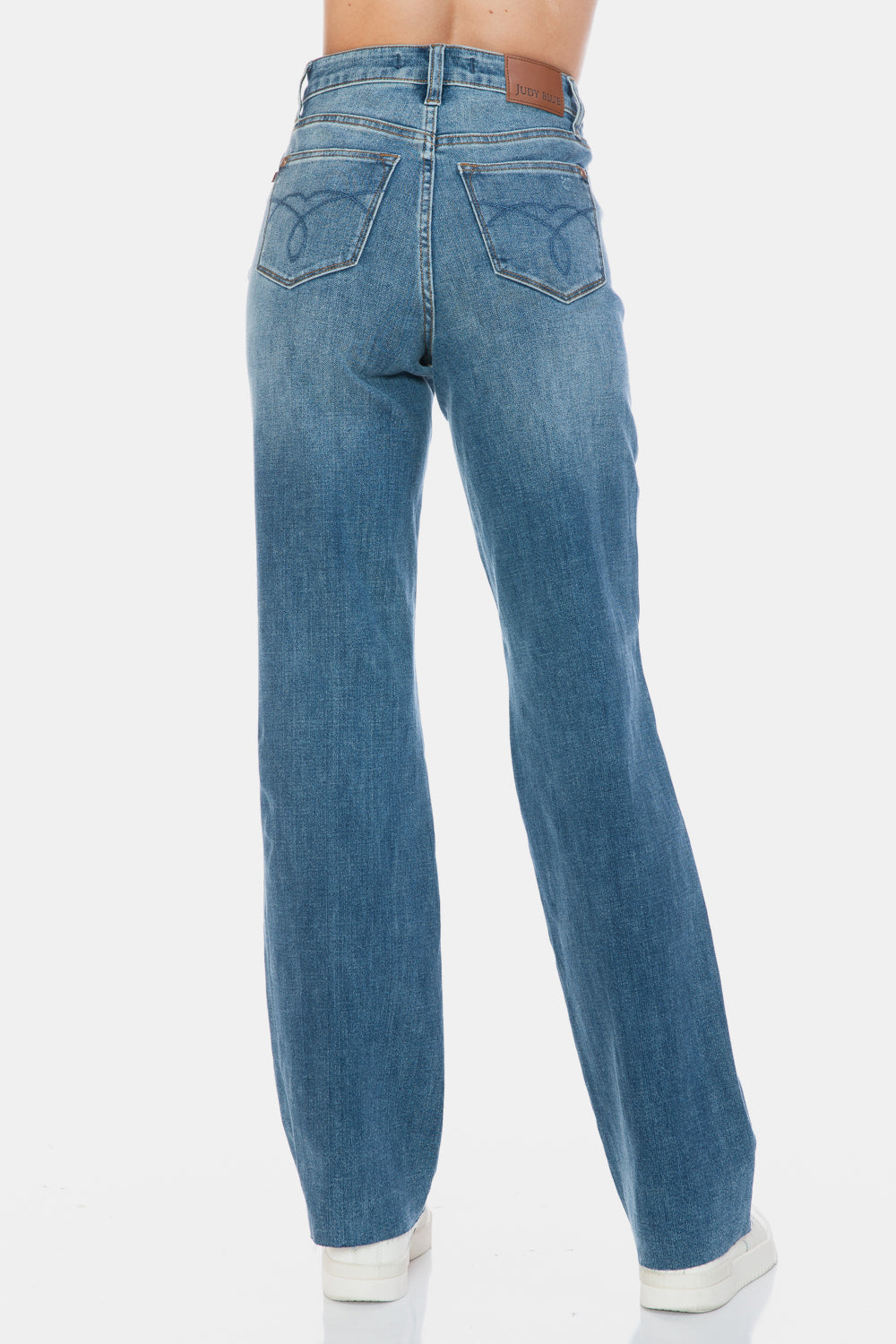 Judy Blue - Tummy Control Cut Raw Hem Straight Jeans - Size: 0-24W