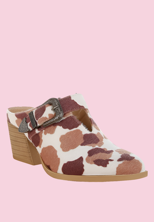 Nometa Faux Suede Buckle Detail Mules