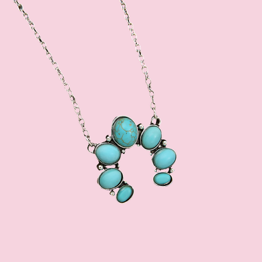 Artificial Turquoise Alloy Pendant Necklace