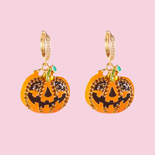 Halloween Pumpkin Drop Earrings