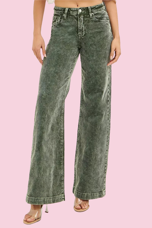 RISEN - High Rise Wide Leg Corduroy Jeans - Size: 0-15, 1XL-3XL