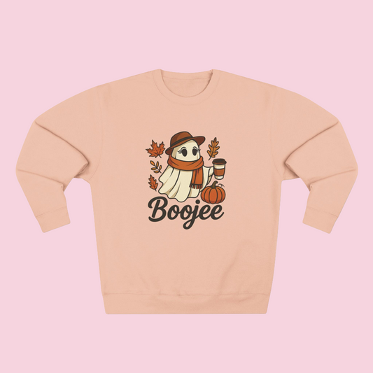 Boojee Ghost Fall Graphic Sweatshirt (Lane Seven) | Cozy Halloween Pullover for Women - Size: S-2XL