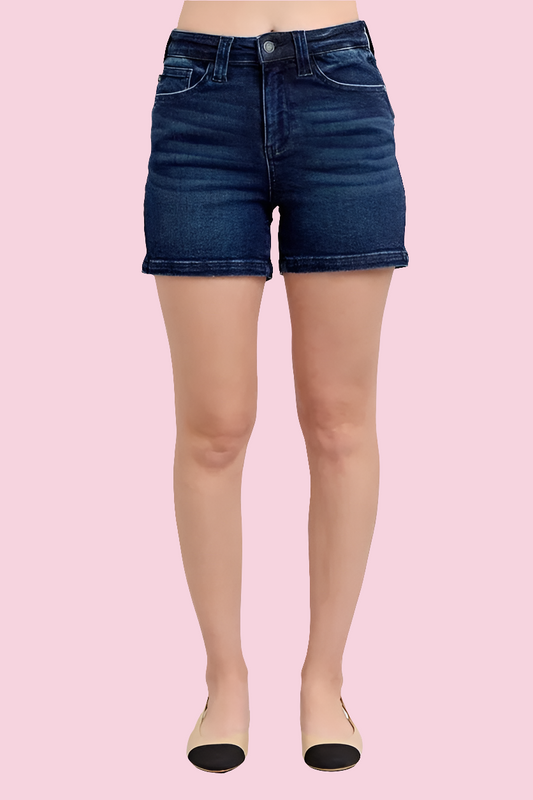 Judy Blue - High Waist Back Flap Pocket Denim Shorts - Size: S-3XL