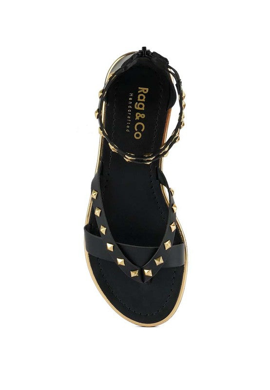 Rag & Co - Emmeth Studs Embellished Flat Sandals