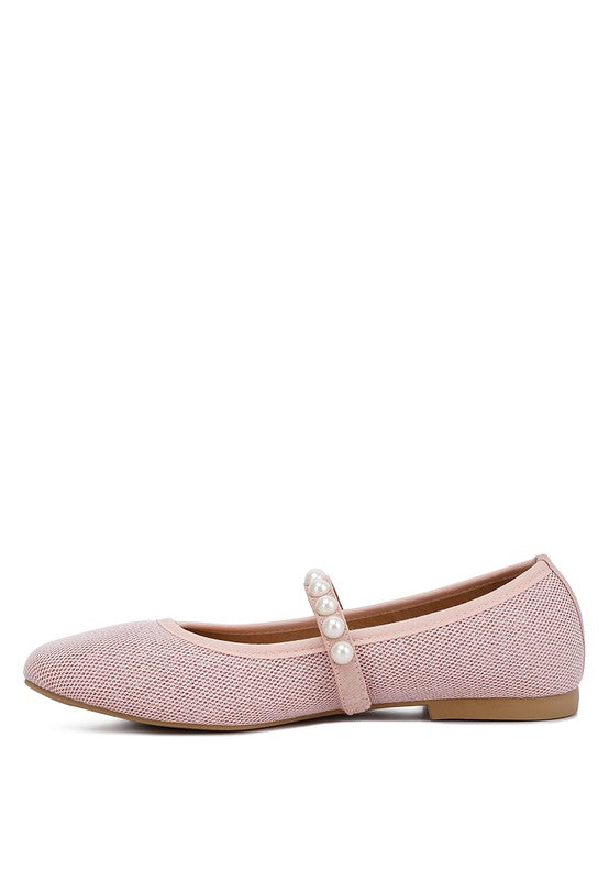 London Rag - Sassie Pearl Embellished Ballerina Flats