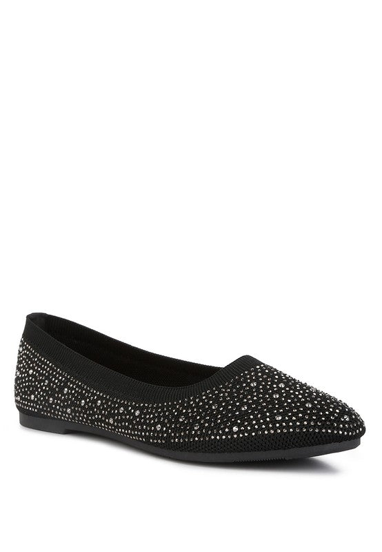 London Rag - Splash Rhinestones Embellished Ballet Flats