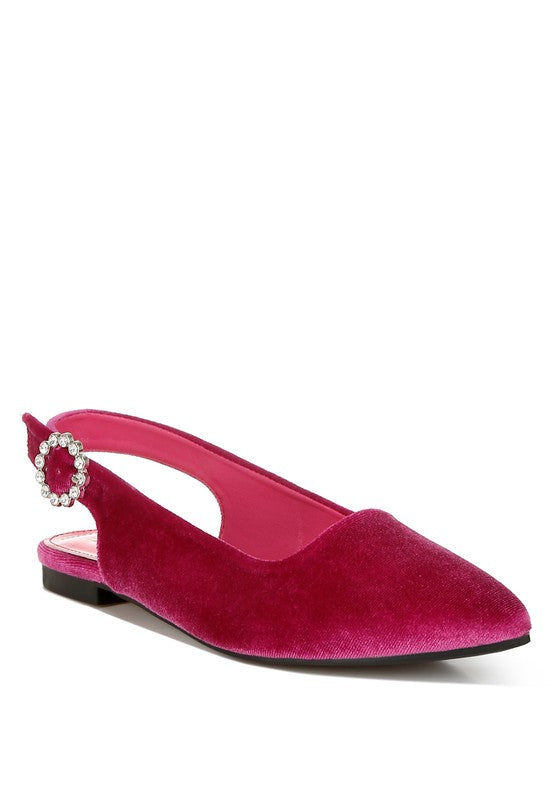 London Rag - Dolan Velvet Slingback Flat Sandals